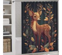 sinyumoney Cute Deer Animal Cartoon Shower Curtains Mould Proof Daily Household Stylish Washable Hilarious Bath Curtain for Bathroom with Hooks 64.17x70.87Inch（163x180cm）