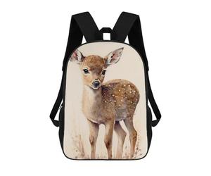 sinyumoney Cute Deer Fawn Painting Backpack School Lightweight Schoolbag Dayback Bookbag College for Men/Women 17inch