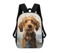 sinyumoney Cute Dog in The Water Backpack School Bag Large School Backpack for Boys for Teenage Girls Boys Women Men 17inch