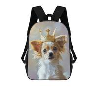 sinyumoney Cute Dog King Backpack School Bag Rucksack Casual Daypacks School Work Travel Bag for Men, Women & Teenage Boys 17inch