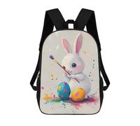 sinyumoney Cute Easter Bunny Painting Eggs Backpack School Bag Business Laptop Rucksack Bag Unisex Casual Daypack for Men/Women 17inch