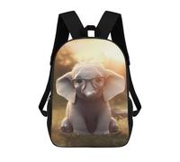 sinyumoney Cute Elephant Read Glasses Backpack School Large School Backpack for Boys - Perfect for Travel, Work And Daily Use 17inch