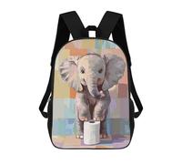 sinyumoney Cute Elephant with Toilet Paper Roll Backpacks Kids School Backpack School Bag 3D Printed School Bag for Boys Elementary And Middle School Students 17inch