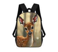 sinyumoney Cute Fawn Portrait in Forest Backpack School High Secondary School Bags Casual Backpack for Teenage Girls Boys Women Men 17inch