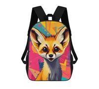 sinyumoney Cute Fennec Fox Pop Art 17inch School Bag 3D Printed Children's School Backpack Casual Fashion Travel Backpacks for Kids School Students