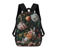 sinyumoney Cute Floral Rabbits School Backpack Large Water Resistant Laptop Backpack for Girls Boys Teenage 17inch