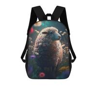 sinyumoney Cute Floral Sheep School Backpack Water Resistant Travel Backpack Computer Bag for School/Work/Travel 17inch