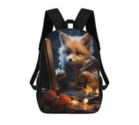 sinyumoney Cute Fox Gaming School Bags Water Resistant Travel Backpack Computer Bag for Campus Outdoor Travel Sports 17inch