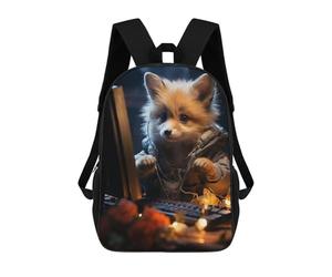 sinyumoney Cute Fox Gaming School Bags Water Resistant Travel Backpack Computer Bag for Campus Outdoor Travel Sports 17inch