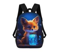 sinyumoney Cute Fox Luminous Glow Rucksack Lightweight Casual Daypack School Backpacks for Campus Outdoor Travel Sports 17inch