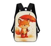 sinyumoney Cute Fox with Umbrella And Boots Backpack School Bag Business Durable Laptop Bag- Perfect for Travel, Work And Daily Use 17inch
