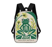sinyumoney Cute Funny Frog Art Children’s Backpack Girls Boys, 17 Inch Rucksack Bag, Daypack, Primary School, Perfect for Back to Kids