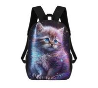 sinyumoney Cute Galaxy Kitten Backpack School Bag Water Resistant Computer Rucksack for Campus Outdoor Travel Sports 17inch