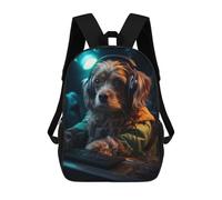 sinyumoney Cute Gamer Dog School Backpack Travel College Rucksack Backpacks for Campus Outdoor Travel Sports 17inch
