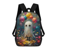 sinyumoney Cute Ghost with Balloons Backpack School Bag Backpack For Girls Boys Backpacks Large Capacity Kids Backpack Lightweight School Bags For Kids Students 17inch