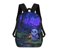 sinyumoney Cute Ghost with Lantern in Forest Children's School Backpack 3D Printed for Kids Travel Rucksacks Book Bags Kids School Bag 17inch