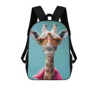 sinyumoney Cute Giraffe with Glasses Rucksack Lightweight Casual Daypack School Backpacks for Campus Outdoor Travel Sports 17inch