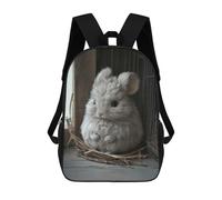 sinyumoney Cute Gray Chinchilla Portrait Children's Backpacks 17inch School Backpack 3D Printed Bag Bookbag for Kids Travel Rucksacks Boy Girl Book Bags Kids School Bag