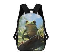 sinyumoney Cute Green Frog School Backpack Daypacks Business Backpack Water Resistant Bookbag for Campus Outdoor Travel Sports 17inch