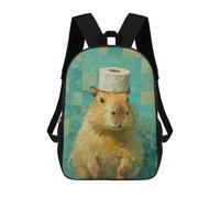 sinyumoney Cute Hamster with Toilet Paper Hat Backpack School Bag High Secondary School Bags Casual Backpack for Teenage Girls Boys Women Men 17inch