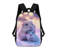 sinyumoney Cute Hamsters in Snow Children's Backpacks Kids Fun School Bag Boys Backpack Travel Bag Student Schoolbag Book Stationery Bag Chool Bags 17inch