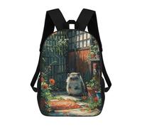 sinyumoney Cute Hedgehog Greenhouse School Backpack 3D Printed Children's 17inch Backpacks Bag Bookbag for Kids Boy Girl Book Bags Kids School Bag Travel Rucksacks