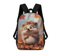 sinyumoney Cute Hedgehog in Autumn Backpacks Kids School Backpack School Bag 3D Printed School Bag for Boys Elementary And Middle School Students 17inch