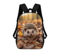 sinyumoney Cute Hedgehog in Autumn Leaves Backpack School Bag Large Water Resistant Laptop Backpack for Teenage Girls Boys Women Men 17inch