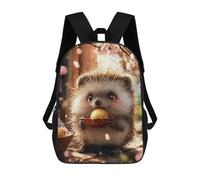 sinyumoney Cute Hedgehog with Golden Treat Kids Backpack, Kids School Bag 3D Printed School Backpacks for Boys And Teenager School Students 17inch