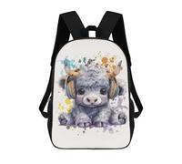 sinyumoney Cute Highland Cow Music Gamer School Backpack Water Resistant School Bag Business Backpack for Men/Women 17inch