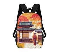 sinyumoney Cute Japanese Girl Children's School Backpack 3D Printed for Kids Travel Rucksacks Book Bags for Boys Elementary School Students 17inch