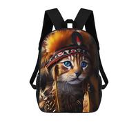 sinyumoney Cute Kitten 3D Printed 17inch Kids School Backpack School Bag Fashion Rucksacks for Boys Elementary And Middle School Students