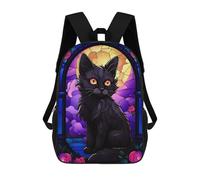 sinyumoney Cute Kitten Abstract Backpack Kids School Backpack School Bag 3D Printed Fashion School Bag for Boys Elementary And Middle School Student 17inch