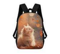 sinyumoney Cute Kitten in Autumn Leaves Backpack School Travel College Rucksack Backpacks for Men, Women & Teenage Boys 17inch