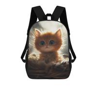 sinyumoney Cute Kitten in Basket Backpack School Bag Water Resistant Computer Rucksack for Campus Outdoor Travel Sports 17inch