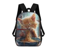 sinyumoney Cute Kitten Ramen Noodles Backpack School Work Laptop Backpack Rucksack Bag for Men, Women & Teenage Boys 17inch