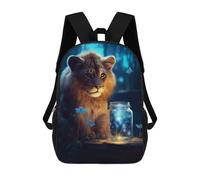 sinyumoney Cute Lion Luminous Glow Children's Backpacks School Backpack 3D Printed for Kids Travel Rucksacks Book Bags Kids 17inch School Bag