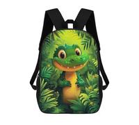 sinyumoney Cute Little Alligator Backpack School Bag Secondary Causal Travel High School Bags for Boys/Girls/Teenagers 17inch