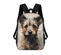 sinyumoney Cute Little Dog Children's Backpack, 3D Printed School Backpack, Backpack for Boys Girls, Adjustable School Bag for Primary School 17inch