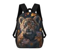 sinyumoney Cute Little Tiger Cub Backpacks Kids Student Schoolbag 3D Printed Backpacks Elementary And Middle School Students Backpacks for Boys Girls 17inch