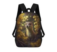 sinyumoney Cute Little Weasel Children's Backpacks School Backpack 3D Printed for Kids Travel Rucksacks Book Bags Kids 17inch School Bag
