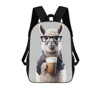 sinyumoney Cute Llama And Expresso Backpack School Bag Lightweight Schoolbag Dayback Bookbag College for Girl, Teen Girls 17inch