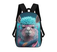 sinyumoney Cute Llama Art Children's School Backpack Fashion Casual Children's Backpacks 3D Printed School Bags Boy Large Backpack 17inch