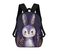 sinyumoney Cute Magical Bunny Artwork Backpacks Kids School Backpack School Bag 3D Printed School Bag for Boys Elementary And Middle School Students 17inch