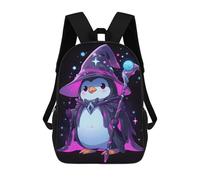 sinyumoney Cute Magical Penguin Backpack 3D Printed Children's School Backpack for Kids High Capacity Travel Rucksacks Book Bags Kids School Bag Back Pack 17inch