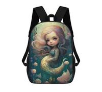 sinyumoney Cute Mermaid Backpacks Kids Student Schoolbag,3D Printed Backpacks,Elementary And Middle School Students Backpacks for Boys Girls 17inch