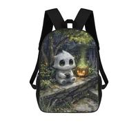 sinyumoney Cute Monster with Coffee And Pumpkin Kids Backpacks,3D Personalized School Bookbags for Boys Girls Large Schoolbags Casual Daypack 17inch
