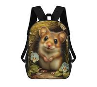sinyumoney Cute Mouse in A Floral Setting School Bags School Secondary High School College Backpack Travel for Girl, Teen Girls 17inch