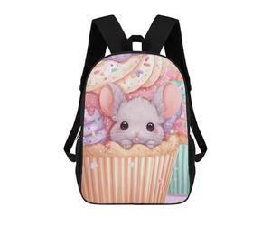 sinyumoney Cute Mouse in Cupcake Pastel Colors Backpack School Bag Large Water Resistant Laptop Backpack for Teenage Girls Boys Women Men 17inch