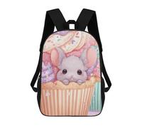 sinyumoney Cute Mouse in Cupcake Pastel Colors Children's School Backpack Fashion Casual Children's Backpacks 3D Printed School Bags Boy Large Backpack 17inch